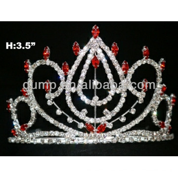 red & clear stone tiara crown